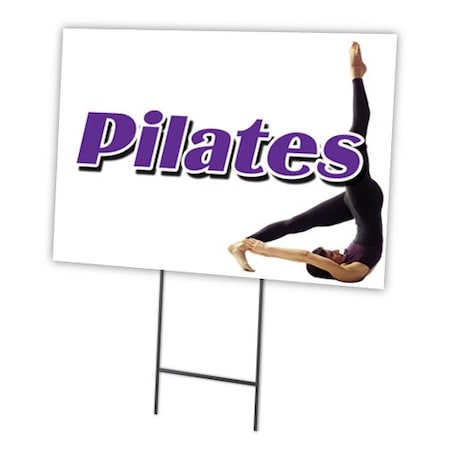 Signmission Pilates Yard Sign & Stake outdoor plastic coroplast window, C-2436 Pilates C-2436 Pilates